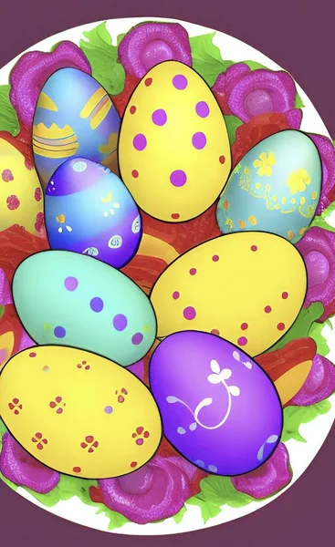 Huevo Pascua Huevo Primavera Huevos Especiales Para Celebrar Pascua Primavera — Vector de stock