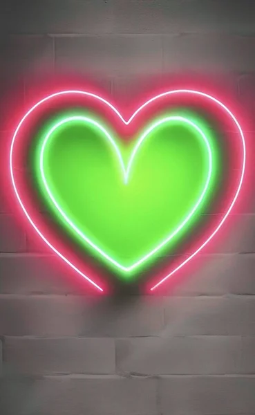 Figurine Coeur Néon Lumière Pour Saint Valentin Occasions Spéciales — Image vectorielle