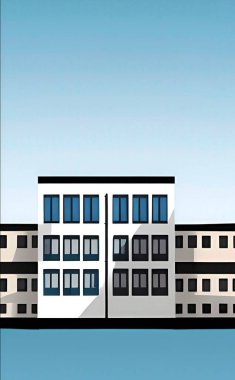 Modern mimari. Mimarlık ve inşaat endüstrisi için dış görünümler.