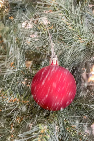 Pin Noël Nouvel Avec Décorations Effet Neige — Photo