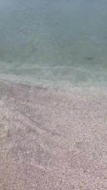 Mare Limpido Spiaggia Sabbia Nella Stagione Invernale — Video Stock