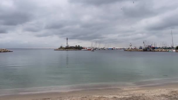 Yesilkoy Istanbul Τουρκία Δεκέμβριος 2022 Θέα Στη Θάλασσα Και Βάρκες — Αρχείο Βίντεο