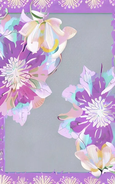 กรอบร ปดอกไม พาสเทล — ภาพเวกเตอร์สต็อก