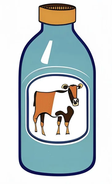 Botella Leche Forma Vaca Sobre Fondo — Vector de stock
