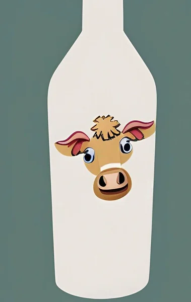 Бутылка Молока Форме Коровы Заднем Плане — стоковый вектор