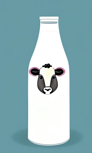 背景上的奶牛状奶瓶 — 图库矢量图片