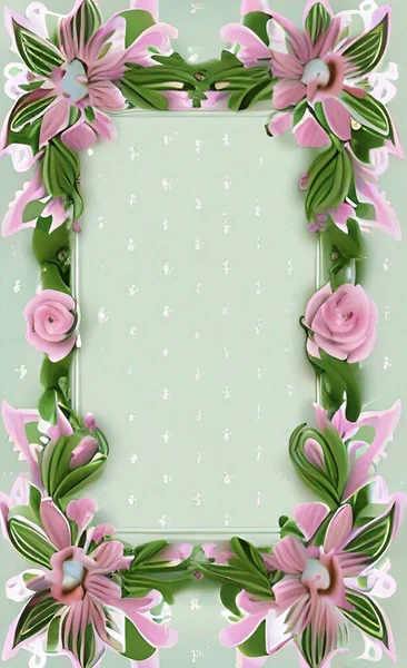 Floral Frame Background Pattern Pastel Colors — Stock Photo, Image