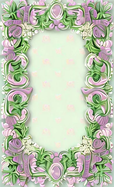 Blumenrahmen Hintergrund Und Muster Mit Pastellfarben — Stockfoto