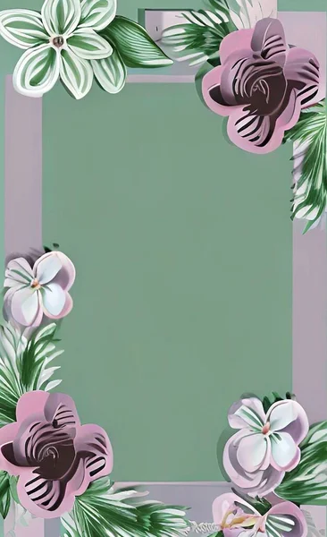 花柄の背景とパステルカラーの模様 — ストック写真