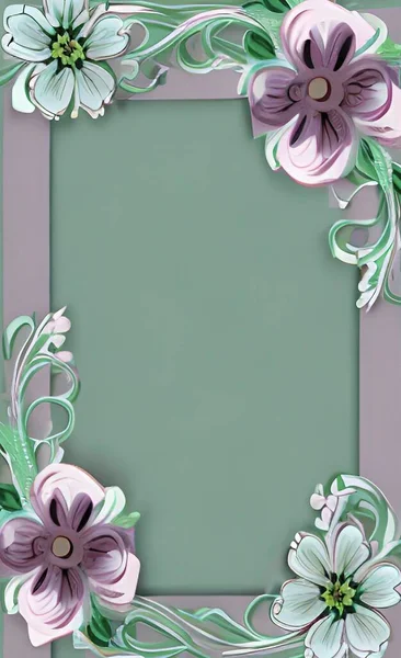 Blumenrahmen Hintergrund Und Muster Mit Pastellfarben — Stockfoto