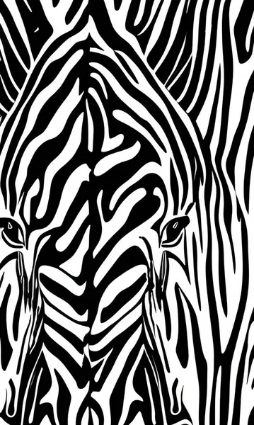 Zebra Portré Zebra Minta Fekete Fehér Vonalakkal — Stock Vector