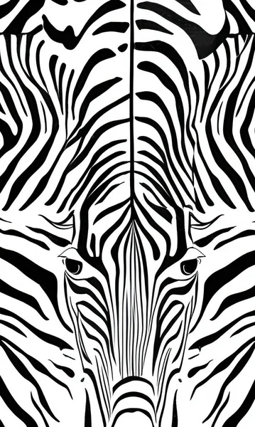 Retrato Zebra Padrão Zebra Com Linhas Preto Branco — Vetor de Stock