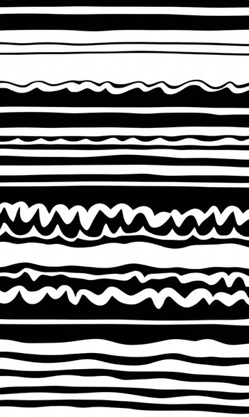 Hohe Meereswellen Mit Schwarzen Und Weißen Linien — Stockvektor