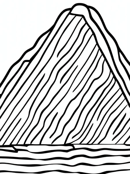 Eisberge Mit Schwarzen Und Weißen Linien — Stockvektor
