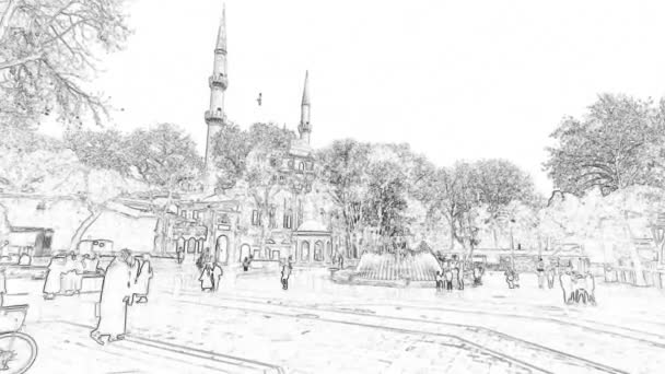 Eyup Estambul Turquía Diciembre 2022 Tumba Mezquita Histórica Del Sultán — Vídeos de Stock