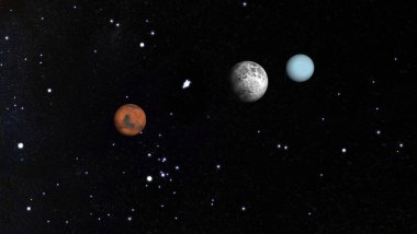 Derin uzay, arka plan ve bilim için gezegenler ve yıldızlar