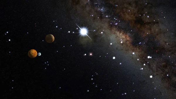 Глубокий Космос Планеты Звезды Фона Науки — стоковое фото