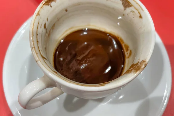 Traditional Turkish Coffee Drank Empty Dirty Coffee Cups — Zdjęcie stockowe