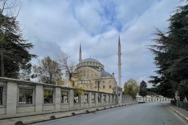 Atakoy,istanbul,Turkey.January 14,2023.Omer duruk mosque external view with minarets in atakoy district.