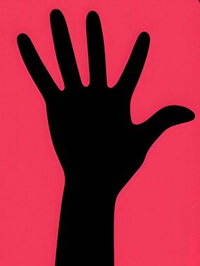 close-up silhouette of hand and finger
