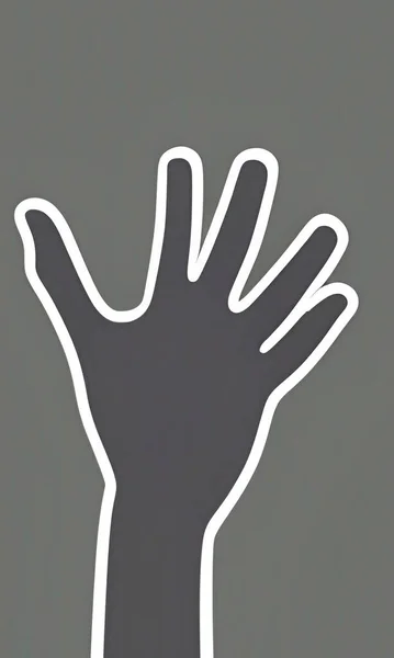 手と指のクローズアップシルエット — ストックベクタ