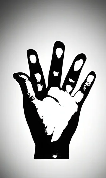 Close Silhouette Hand Finger — Vector de stock