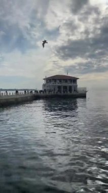 Moda,istanbul,Turkey-January 22,2023.General view from Moda pier in istanbul.One of the symbols of Kadkoy, the historical Moda Pier built 100 years ago by architect Vedat Tek.