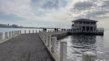 Moda,istanbul,Turkey-January 22,2023.General view from Moda pier in istanbul.One of the symbols of Kadkoy, the historical Moda Pier built 100 years ago by architect Vedat Tek.
