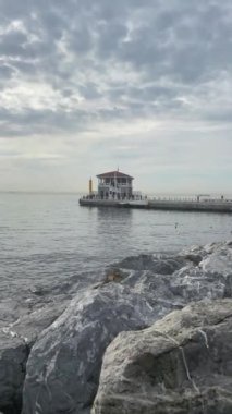 Moda,istanbul,Turkey-January 22,2023.General view from Moda pier in istanbul.One of the symbols of Kadkoy, the historical Moda Pier built 100 years ago by architect Vedat Tek.