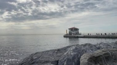 Moda,istanbul,Turkey-January 22,2023.General view from Moda pier in istanbul.One of the symbols of Kadkoy, the historical Moda Pier built 100 years ago by architect Vedat Tek.