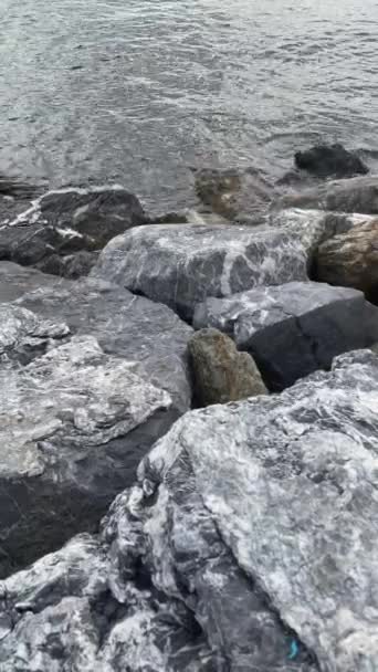 Cliffs Wavy Sea Nature — Vídeo de Stock