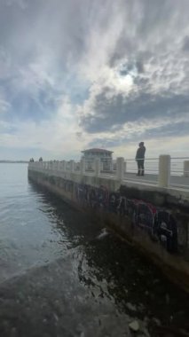 Moda,istanbul,Turkey-January 22,2023.General view from Moda pier in istanbul.One of the symbols of Kadkoy, the historical Moda Pier built 100 years ago by architect Vedat Tek.