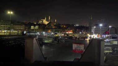 Eminonu,istanbul,Turkey. January 26,2023. The dream city between the continents of Europe and Asia, istanbul. Golden Horn and Istanbul view from Eminonu district in the early morning.