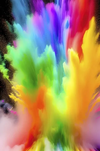 colorful powder paint explosion and splashes for background