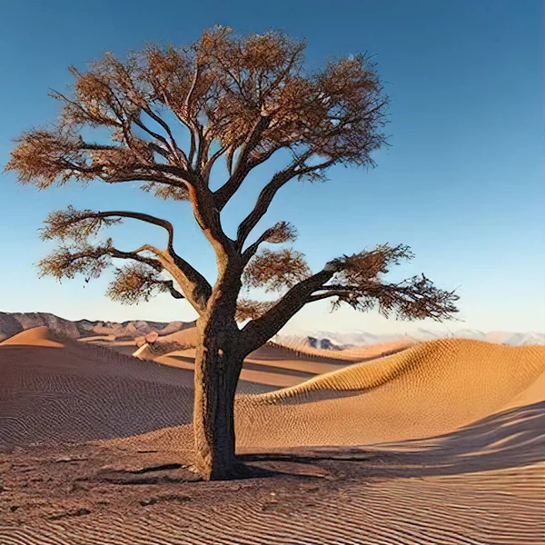 Global Warming Drought Deserted Nature Dried Tree — Stockvector
