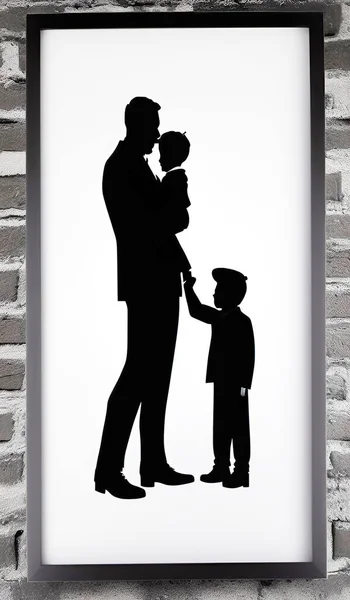 father\'s day themed silhouette illustration
