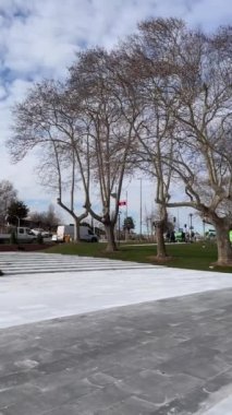 istanbul,Turkey.February 11,2023. Spectacular Istanbul and Bosphorus views from Sarayburnu public park in winter.