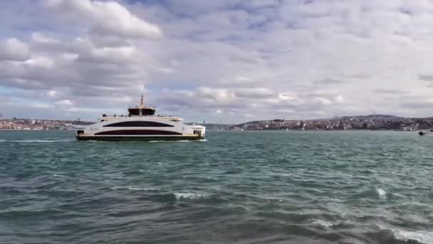 Istanbul Turkey February 2023 Spectacular Istanbul Bosphorus Views Sarayburnu Public — Stockvideo