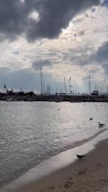Yesilkoy,istanbul,Turkey.February 11,2023.Marmara sea view from Yesilkoy beach, the summer resort town and suburb of Istanbul, in winter season.