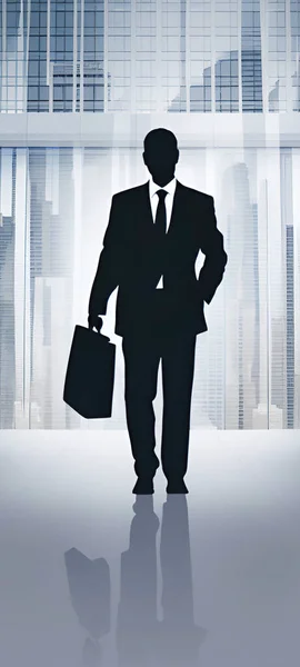 silhouette of businessman for business and finance world .