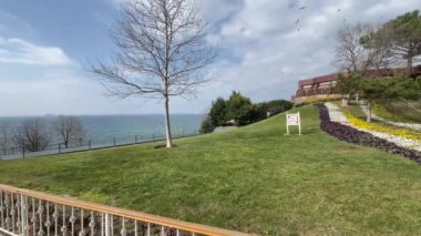 Florya,istanbul,Turkey. February 25,2023. Istanbul municipality's Florya social facilities and public park green areas on the shore of the Sea of Marmara in istanbul.