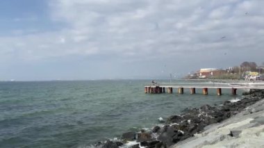 Florya,istanbul,Turkey. February 25,2023. Istanbul municipality's Florya social facilities and public park green areas on the shore of the Sea of Marmara in istanbul.