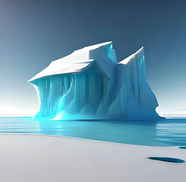 Icebergs in the arctic landscape.Icebergs in the ocean. Icebergs floating in the water.