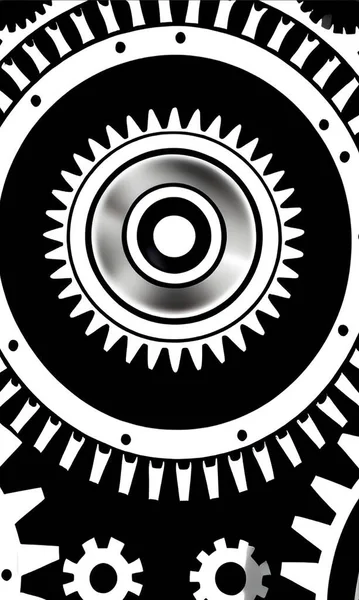 Illustration Gear Wheel Background White Cogs — Stock Vector
