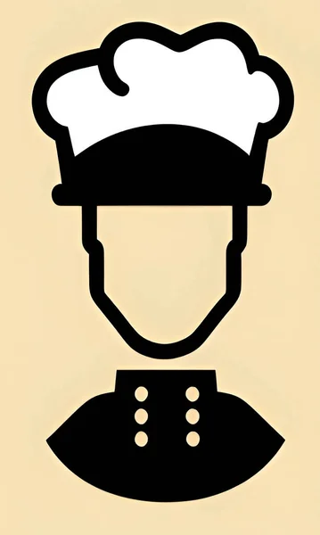 Illustration Chef Avec Chapeau Sur Fond — Image vectorielle