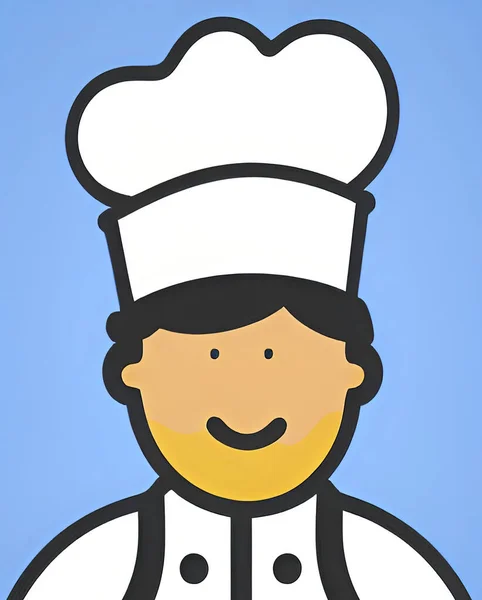Ilustración Chef Con Sombrero Sobre Fondo — Vector de stock