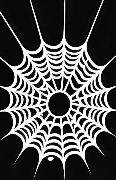 Ιστός Αράχνης Μαύρο Φόντο Απόκριες Εικονογράφηση Διανύσματος — Διανυσματικό Αρχείο