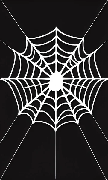 Siyah Arkaplandaki Örümcek Ağı Cadılar Bayramı Konsepti Vektör Illüstrasyonu — Stok Vektör