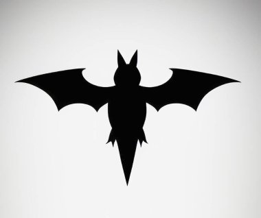 Beyaz arka planda izole edilmiş yarasa silueti. Cadılar Bayramı ikonu. Vektör illüstrasyonu. Dövme dizaynı. Beyaz arkaplanda yarasa simgesi.