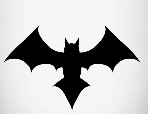 Fledermaussilhouette Isoliert Auf Weißem Hintergrund Halloween Ikone Vector Illustration Tattoo — Stockvektor